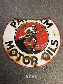 Original Porcelain Pan-Am Motor Oils Double Sided (Dough Boy) VERY RARE