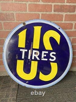 Original Porcelain US Tire Sign Double Sided