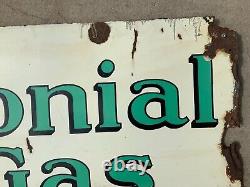 Original Porcelian Colonial Gas Double Sided sign