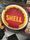 Original Rare Shell Gasoline Oil Enamel Porcelain Double Sided Sign