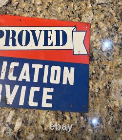 Original Sign Lubrication Service Approved DS Double Sided Gas Station Oil USA