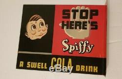 Original Spiffy Cola Double Sided Advertising Sign Gas Oil Soda General Store