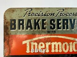 Original Thermoid Brake Lining Brake Service Double Sided Metal Flanged Sign