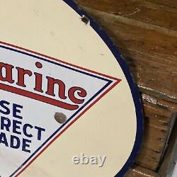 Original Vintage 30 Double-Sided Polarine Porcelain Gas Oil Advertising Sign