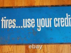 Original Vintage 48 Goodyear Double Sided Metal Sign Tire Shop Oil Gas
