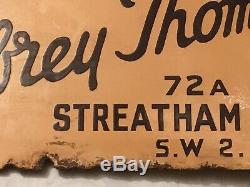 Original Vintage Double Sided Enamel Sign Flat to Let -24cm x 18cm Streatham