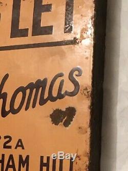 Original Vintage Double Sided Enamel Sign Flat to Let -24cm x 18cm Streatham