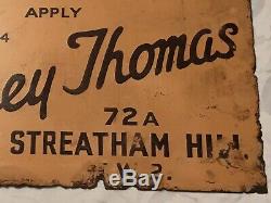 Original Vintage Double Sided Enamel Sign Flat to Let -24cm x 18cm Streatham