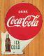 Original Vintage Double Sided Metal Coke Coca-cola Flange Sign Ice Cold