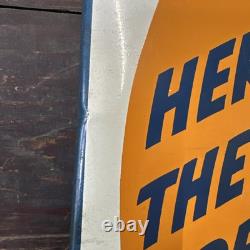 Original Vintage GE Light Bulbs Display Sign Metal Double Sided