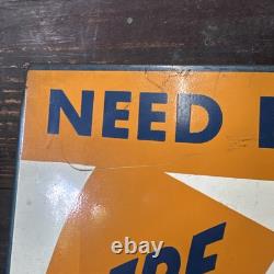 Original Vintage GE Light Bulbs Display Sign Metal Double Sided