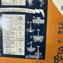 Original Vintage GE Light Bulbs Display Sign Metal Double Sided