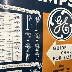 Original Vintage GE Light Bulbs Display Sign Metal Double Sided