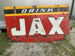 Original Vintage Jax Beer Double Sided Porcelain Sign Rare Louisiana Advertising