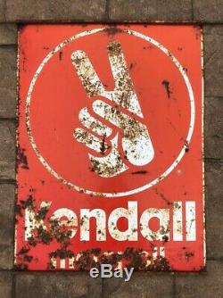 Original Vintage Kendall Motor Oil Sign Metal Double Sided