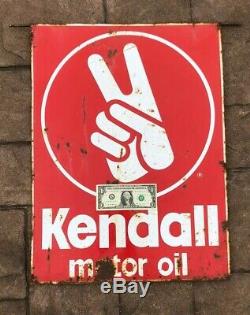 Original Vintage Kendall Motor Oil Sign Metal Double Sided
