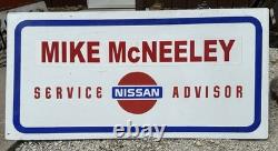 Original Vintage Large NISSAN SERVICE ADVISOR Dealership SIGN DST Double Sided