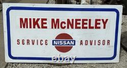 Original Vintage Large NISSAN SERVICE ADVISOR Dealership SIGN DST Double Sided