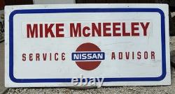Original Vintage Large NISSAN SERVICE ADVISOR Dealership SIGN DST Double Sided Original Vintage Large NISSAN SERVICE ADVISOR Dealership SIGN DST Double Sided