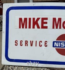 Original Vintage Large NISSAN SERVICE ADVISOR Dealership SIGN DST Double Sided