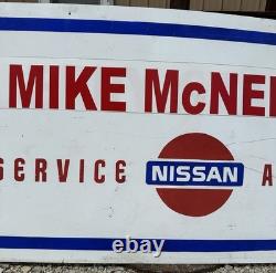 Original Vintage Large NISSAN SERVICE ADVISOR Dealership SIGN DST Double Sided