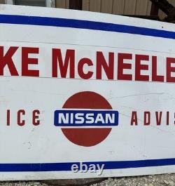Original Vintage Large NISSAN SERVICE ADVISOR Dealership SIGN DST Double Sided