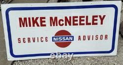 Original Vintage Large NISSAN SERVICE ADVISOR Dealership SIGN DST Double Sided