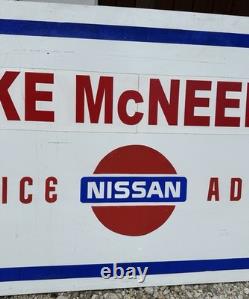 Original Vintage Large NISSAN SERVICE ADVISOR Dealership SIGN DST Double Sided