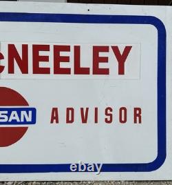 Original Vintage Large NISSAN SERVICE ADVISOR Dealership SIGN DST Double Sided Original Vintage Large NISSAN SERVICE ADVISOR Dealership SIGN DST Double Sided