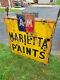 Original Vintage Marrietta Paints Porcelain Double Sided Neon Sign 43 X 43 X 9