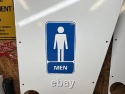 Original Vintage Porcelain Sign Restroom Ladies Men Door Knob NOS Double Sided