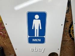 Original Vintage Porcelain Sign Restroom Ladies Men Door Knob NOS Double Sided