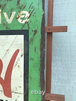 Original Vintage S&H We Give Green Stamps Double Sided Metal Sign 23.5 X 19