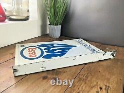 Original Vintage We Sell Esso Blue Paraffin Double Sided Metal Flange Shop Sign