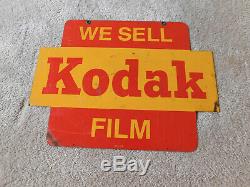 Original We Sell Kodak Film Advertising Sign Double Sided Metal