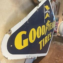 Original &authentic Goodyear Tires Double-sided Porcelain Dealer 54x31 Inch