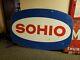 Original Sohio Standard Oil Porcelain Metal Sign Double Sided