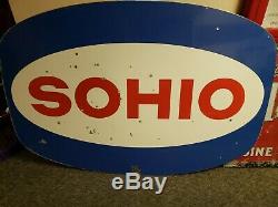Original sohio standard oil porcelain metal sign double sided