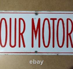 Originalno Smoking Stop Your Motor Double-sided Porcelain Gas Station Sign