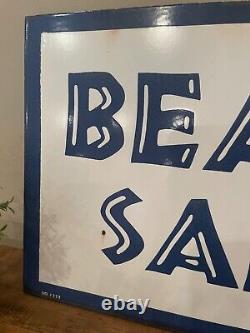 Outstanding Vintage Marvy #1222 Beauty Salon Double Sided Porcelain Flange Sign