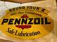 Pennzoil Un-circulated Vintage No. 241 Double Sided Metal Sign Dated A-m 10-59