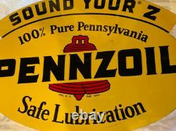 PENNZOIL UN-Circulated Vintage No. 241 Double Sided Metal Sign Dated A-M 10-59