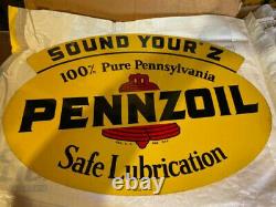 PENNZOIL UN-Circulated Vintage No. 241 Double Sided Metal Sign Dated A-M 10-59