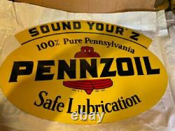 PENNZOIL UN-Circulated Vintage No. 241 Double Sided Metal Sign Dated A-M 10-59