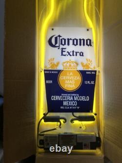 PICK UP ONLY! Corona Extra / Light Lime Bottle Double Sided Bar Neon Sign