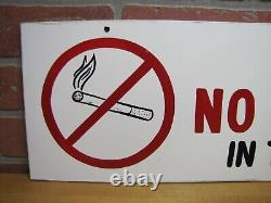 PLEASE NO SMOKING IN THIS BUILDING Vintage Double Sided Hand Painted Safety Sign