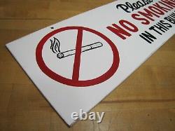 PLEASE NO SMOKING IN THIS BUILDING Vintage Double Sided Hand Painted Safety Sign