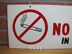 PLEASE NO SMOKING IN THIS BUILDING Vintage Double Sided Hand Painted Safety Sign