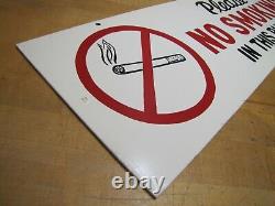 PLEASE NO SMOKING IN THIS BUILDING Vintage Double Sided Hand Painted Safety Sign