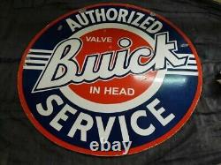 PORCELAIN BUICK SERVICE ENAMEL SIGN 30x30 INCHES DOUBLE SIDED